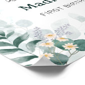 Elegant Eucalyptus Fisrt Birthday Welcome Poster (Hoek)