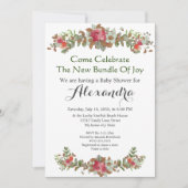 Elegant Eucalyptus Floral Baby shower-uitnodiging (Voorkant)