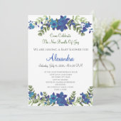 Elegant Eucalyptus Floral Baby shower-uitnodiging (Staand voorkant)