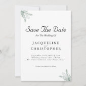 Elegant Eucalyptus Floral bewaar de datum van het Kaart (Voorkant)