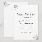 Elegant Eucalyptus Floral bewaar de datum van het  Kaart (Voorkant / Achterkant)