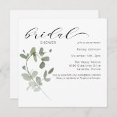 Elegant Eucalyptus Floral Bridal Shower Kaart (Voorkant / Achterkant)