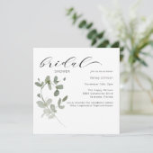 Elegant Eucalyptus Floral Bridal Shower Kaart (Staand voorkant)