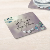 Elegant Eucalyptus Floral Dice Bunco Kartonnen Onderzetters (Schuin)