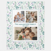 Elegant Eucalyptus Floral Family Photo Collage Fleece Deken (Voorkant)