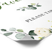 Elegant Eucalyptus Floral Favors Wedding Sign Poster (Hoek)
