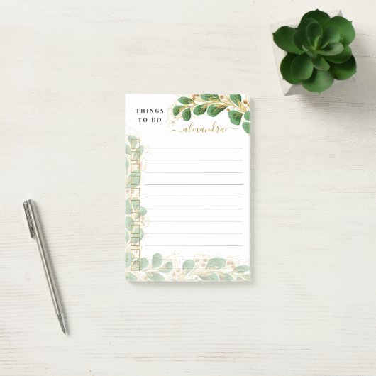 Elegant Eucalyptus Floral heeft alles in het werk  Post-it® Notes (Kantoor)