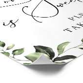 Elegant Eucalyptus Floral Love is Sweet Wedding Poster (Hoek)