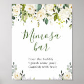 Elegant Eucalyptus Floral Mimosa Bar Wedding Sign Poster (Voorkant)