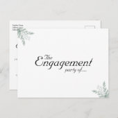 Elegant Eucalyptus Floral slaat het Verloving Datu Uitnodiging Briefkaart (Voorkant / Achterkant)