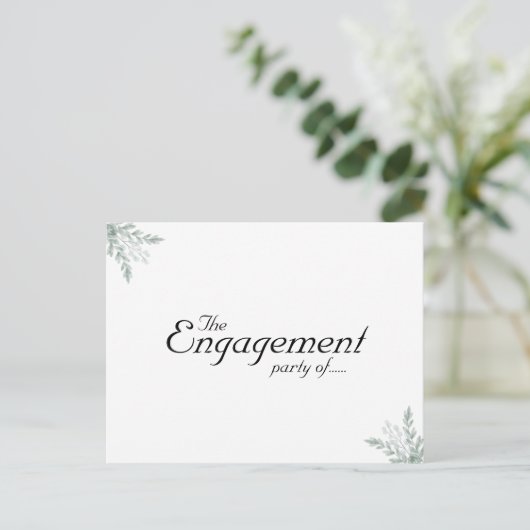 Elegant Eucalyptus Floral slaat het Verloving Datu Uitnodiging Briefkaart (Staand voorkant)