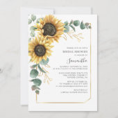 Elegant Eucalyptus Floral Sunflower Vrijgezellenfe Kaart (Voorkant)