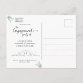 Elegant Eucalyptus Floral Verloving Uitnodiging Briefkaart (Achterkant)