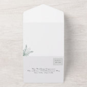 Elegant Eucalyptus Floral Waterverf Wedding All In One Uitnodiging (Buitenkant)