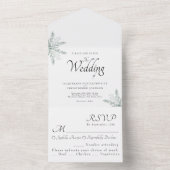 Elegant Eucalyptus Floral Waterverf Wedding All In One Uitnodiging (Binnen)