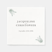 Elegant Eucalyptus Floral Waterverf Wedding Servet (Voorkant)