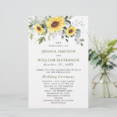 Elegant Eucalyptus Floral Wedding Ceremony Program (Staand voorkant)