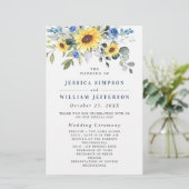 Elegant Eucalyptus Floral Wedding Ceremony Program (Staand voorkant)