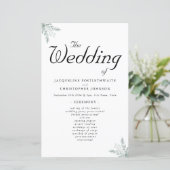 Elegant Eucalyptus Floral Wedding Ceremony Program (Staand voorkant)