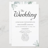 Elegant Eucalyptus Floral Wedding Ceremony Program (Voorkant / Achterkant)