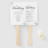 Elegant Eucalyptus Floral Wedding Ceremony Program Handwaaier (Voorkant en achterkant)