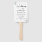 Elegant Eucalyptus Floral Wedding Ceremony Program Handwaaier (Achterkant)