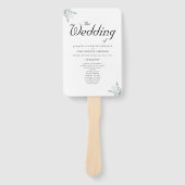 Elegant Eucalyptus Floral Wedding Ceremony Program Handwaaier (Voorkant)