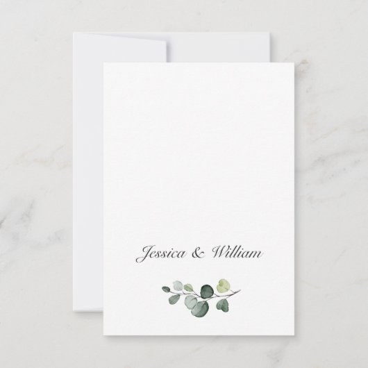 Elegant Eucalyptus Floral Wedding QR Code RSVP Kaartje (Achterkant)