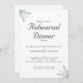 Elegant Eucalyptus Floral Wedding Rehearsal Dinner Kaart (Voorkant / Achterkant)