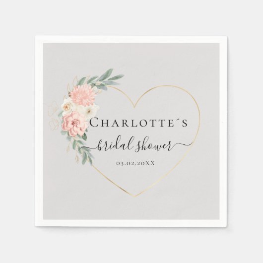 Elegant Eucalyptus Flower Heart Vrijgezellenfeest Servet (Voorkant)