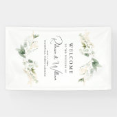 Elegant Eucalyptus Foliage Bruiloft Welkom Spandoek (Horizontaal)