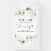 Elegant Eucalyptus Foliage Bruiloft Welkom Spandoek (Verticaal)