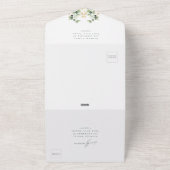 Elegant Eucalyptus Foliage Gold Green Wedding  All In One Uitnodiging (Buitenkant)