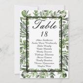 Elegant Eucalyptus Foliage Greenerage Table Number Aankondiging (Voorkant)