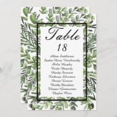 Elegant Eucalyptus Foliage Greenerage Table Number Aankondiging (Voorkant / Achterkant)