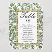 Elegant Eucalyptus Foliage Greenerage Table Number Aankondiging (Voorkant / Achterkant)