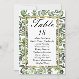 Elegant Eucalyptus Foliage Greenerage Table Number Aankondiging