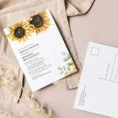Elegant Eucalyptus Foliage Sunflower Vrijgezellenf Uitnodiging Briefkaart