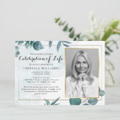 Elegant Eucalyptus Foliage Viering van het leven Kaart (Staand voorkant)