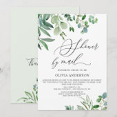 Elegant Eucalyptus Foliage Vrijgezellenfeest per p Kaart (Voorkant / Achterkant)