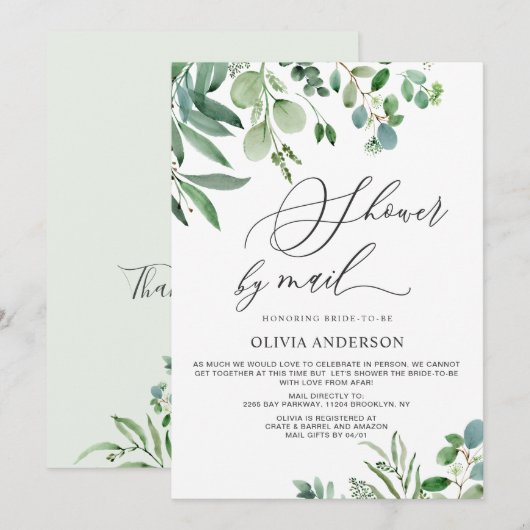 Elegant Eucalyptus Foliage Vrijgezellenfeest per p Kaart (Voorkant / Achterkant)