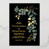 Elegant Eucalyptus Folie Uitnodiging (Voorkant)