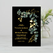 Elegant Eucalyptus Folie Uitnodiging (Staand Voorkant)