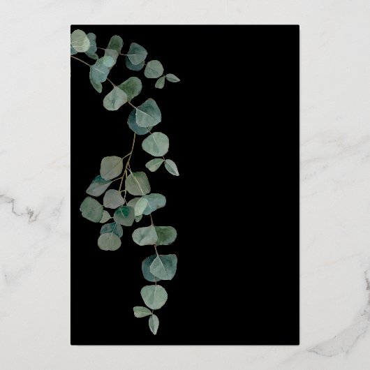 Elegant Eucalyptus Folie Uitnodiging (Achterkant)