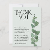 Elegant Eucalyptus Foto bruiloft Hartelijk dank Bedankkaart (Voorkant)