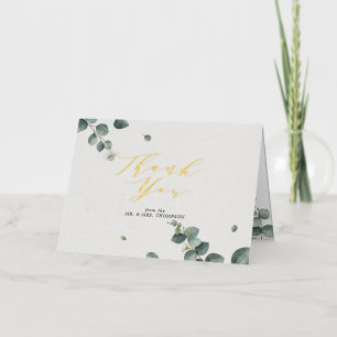 Elegant Eucalyptus Foto: Gold Folie Wenskaart