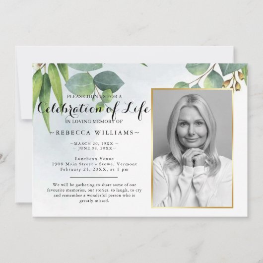Elegant Eucalyptus Foto's vieren het leven Kaart (Voorkant)