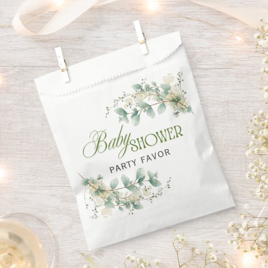 Elegant Eucalyptus Gender Neutral Baby Shower Bedankzakje (Geknipt)