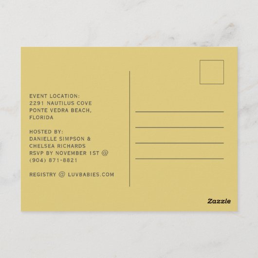 Elegant Eucalyptus Gender Neutral Baby Shower Briefkaart (Achterkant)