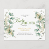 Elegant Eucalyptus Gender Neutral Baby Shower Briefkaart (Voorkant)
